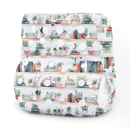 OS Pocket Diaper - Botanical Book Nook