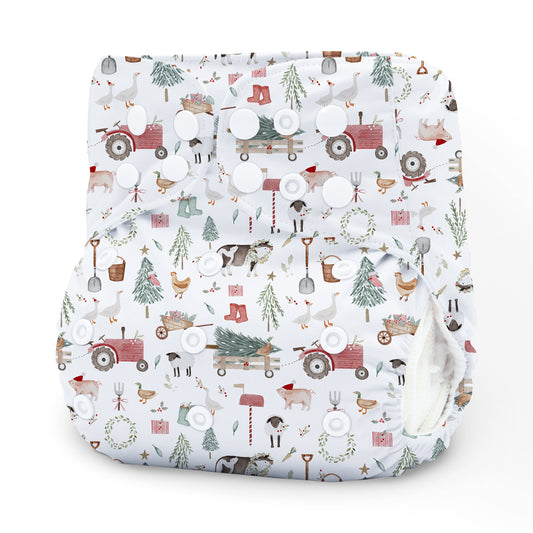 OS Pocket Diaper -  Snowy Acres